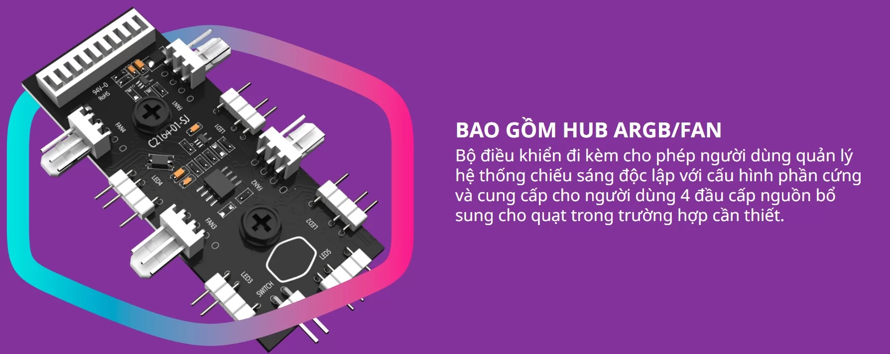 Vỏ Case Cooler Master MasterBox 520 Mesh ARGB (Mid Tower/Màu Đen )