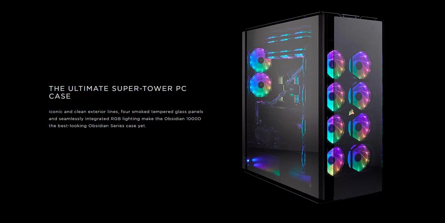 Case Corsair Obsidian Series 1000D Full Tempered Glass Aluminum giới thiệu