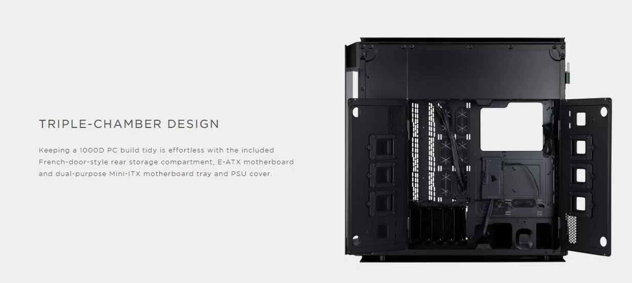 Case Corsair Obsidian Series 1000D Full Tempered Glass Aluminum giới thiệu 5