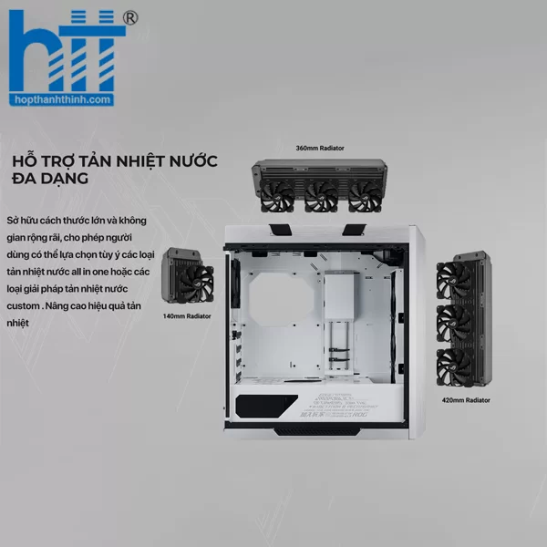 HỢP THÀNH THỊNH - Vỏ case ASUS ROG Strix Helios GX601 White Edition (Mid Tower/Màu Trắng)