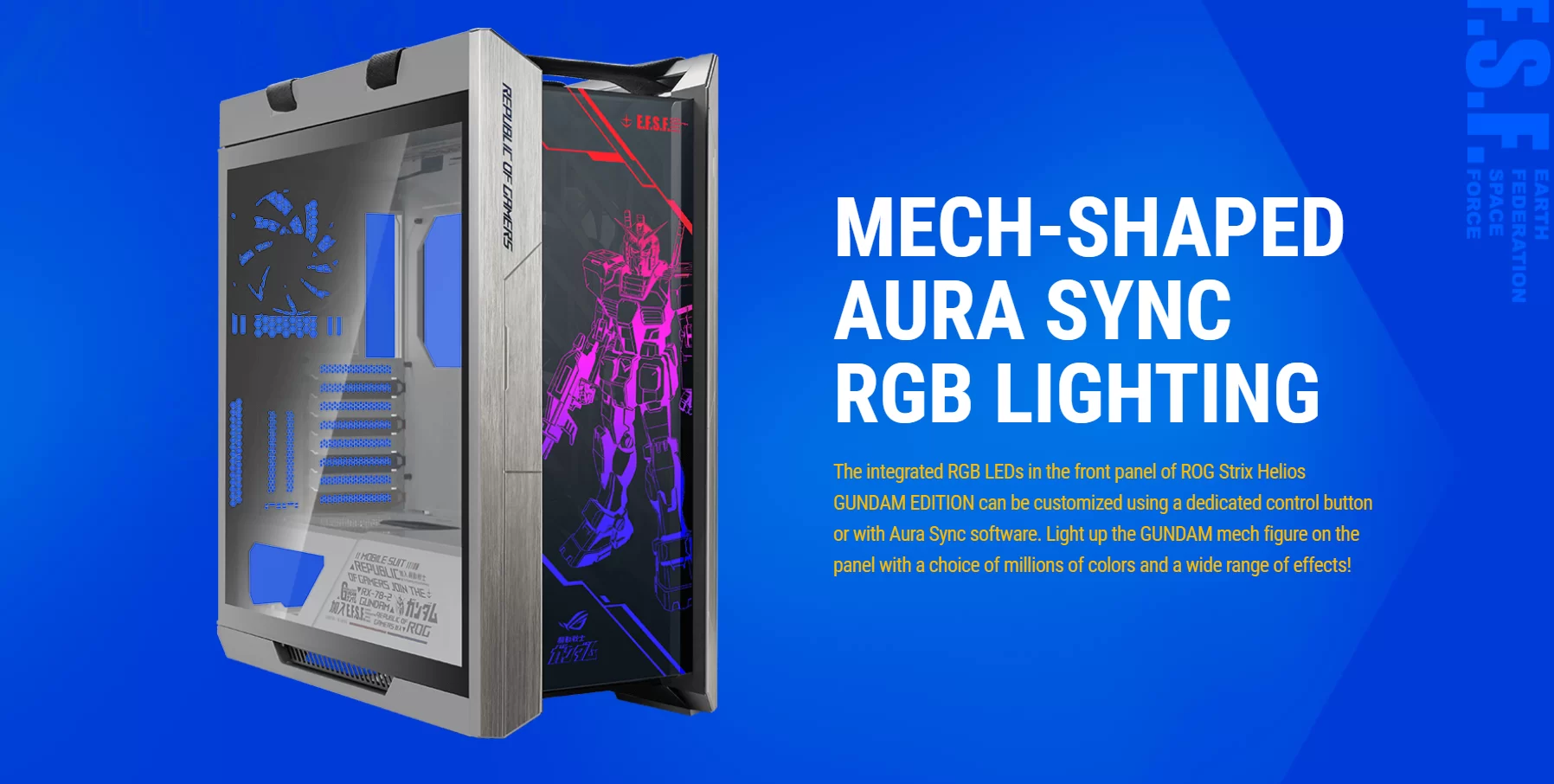 Case ASUS ROG STRIX HELIOS GX601- GUNDAM giới thiệu 4