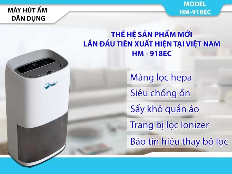 Máy hút ẩm dân dụng FujiE HM-918EC