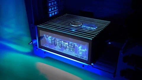 GEARVN - Case INWIN H-Frame 2.0 White/ Blue LED Light