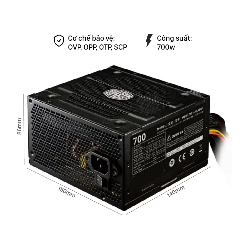 Nguồn máy tính Cooler Master Elite V3 230V PC700 700W (Màu Đen)