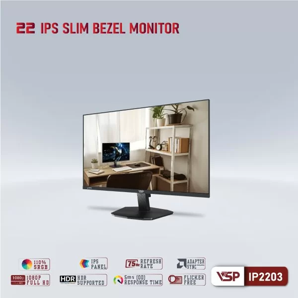 Hợp Thành Thịnh - Màn hình VSP IP2203 (21.5Inch/ Full HD/ 5ms/ 75HZ/ 250cd/m2/ IPS) 