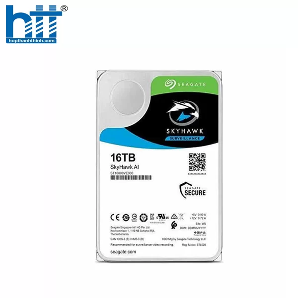 HTT -Ổ CỨNG HDD SEAGATE SKYHAWK AI 16TB 3.5 INCH, 7200RPM, SATA, 256MB CACHE (ST16000VE002)