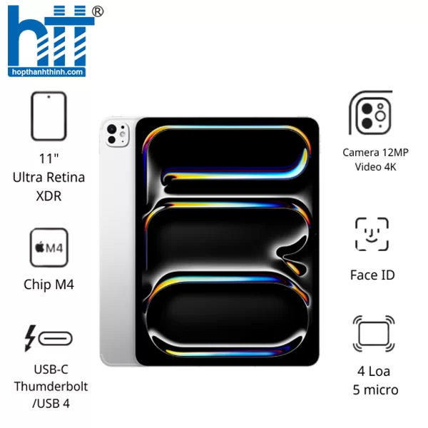 HỢP THÀNH THỊNH - Máy tính bảng Apple IPad Pro 11 M4 5G (16GB/ 2TB/ Silver/ MVW83ZA/A)