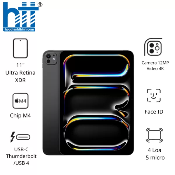 HỢP THÀNH THỊNH - Máy tính bảng Apple IPad Pro 11 M4 5G (16GB/ 1TB/ Space Black/ MVW53ZA/A)