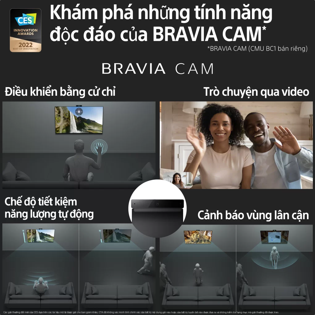 Google Tivi Sony 4K 55 inch KD-75X80K -  Bravia CAM