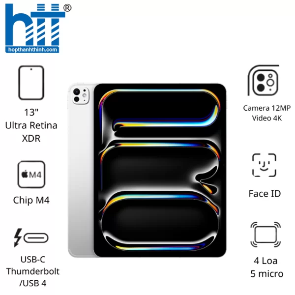 HỢP THÀNH THỊNH - Máy tính bảng Apple IPad Pro 13 M4 Wifi (16GB/ 1TB/ Silver/ MVX73ZA/A)