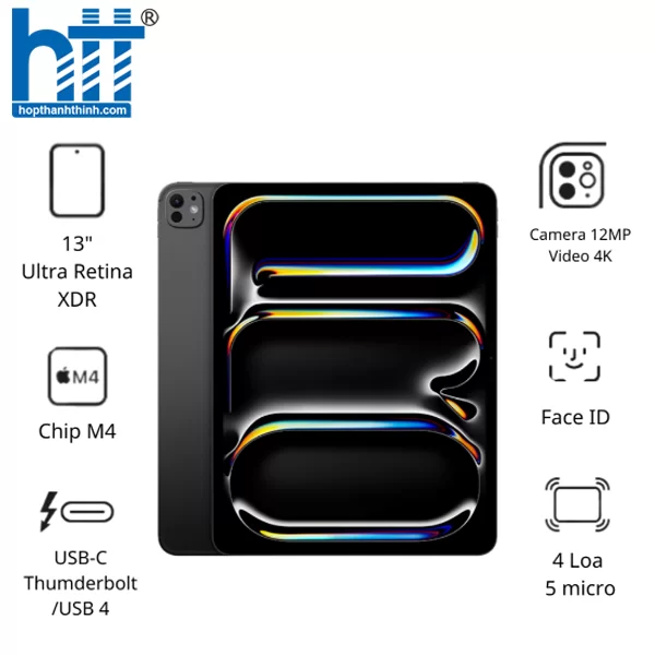 HỢP THÀNH THỊNH - Máy tính bảng Apple IPad Pro 13 M4 Wifi (16GB/ 1TB/ Space Black/ MVX63ZA/A)