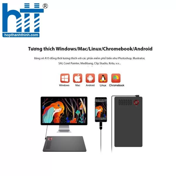Hợp Thành Thịnh - Bảng vẽ cảm ứng Veikk A15 Pro