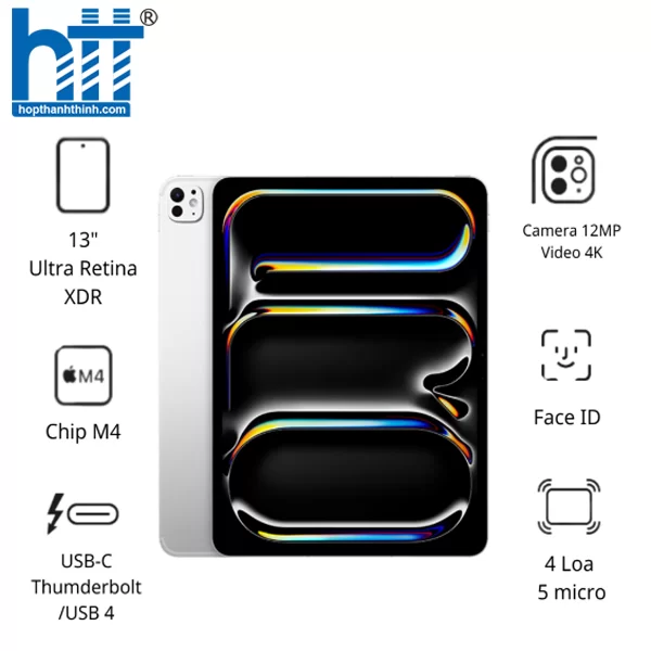 HỢP THÀNH THỊNH - Máy tính bảng Apple IPad Pro 13 M4 5G (16GB/ 2TB/ Silver/ MVY03ZA/A)