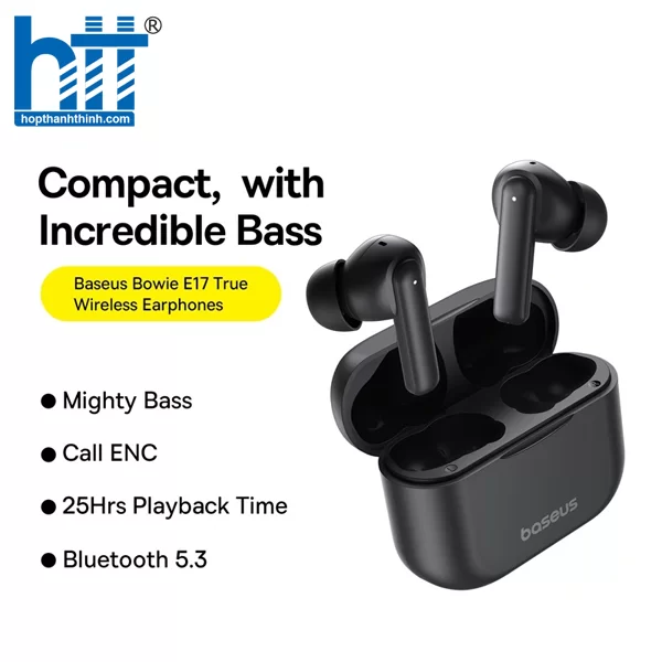 Hợp thành thịnh - Tai Nghe Bluetooth Baseus Bowie E17 True Wireless Bluetooth Earphones Black