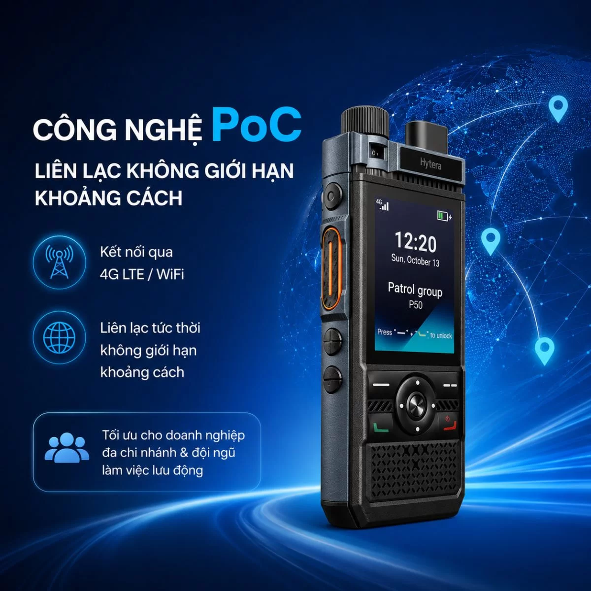 Liên lạc không giới hạn thông qua mạng 4G LTE và WiFi.