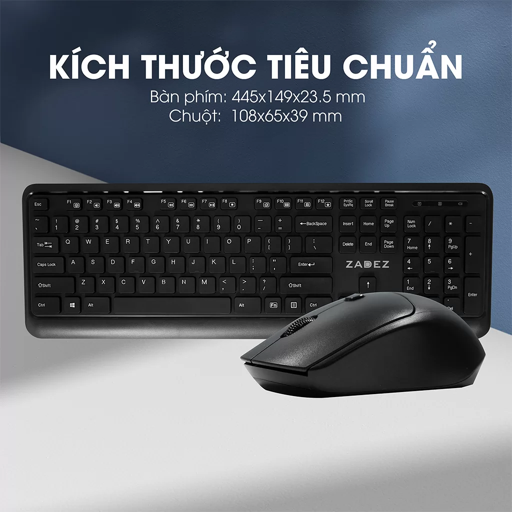 HTT - Bộ bàn phím chuột quang không dây ZADEZ ZMK- 333