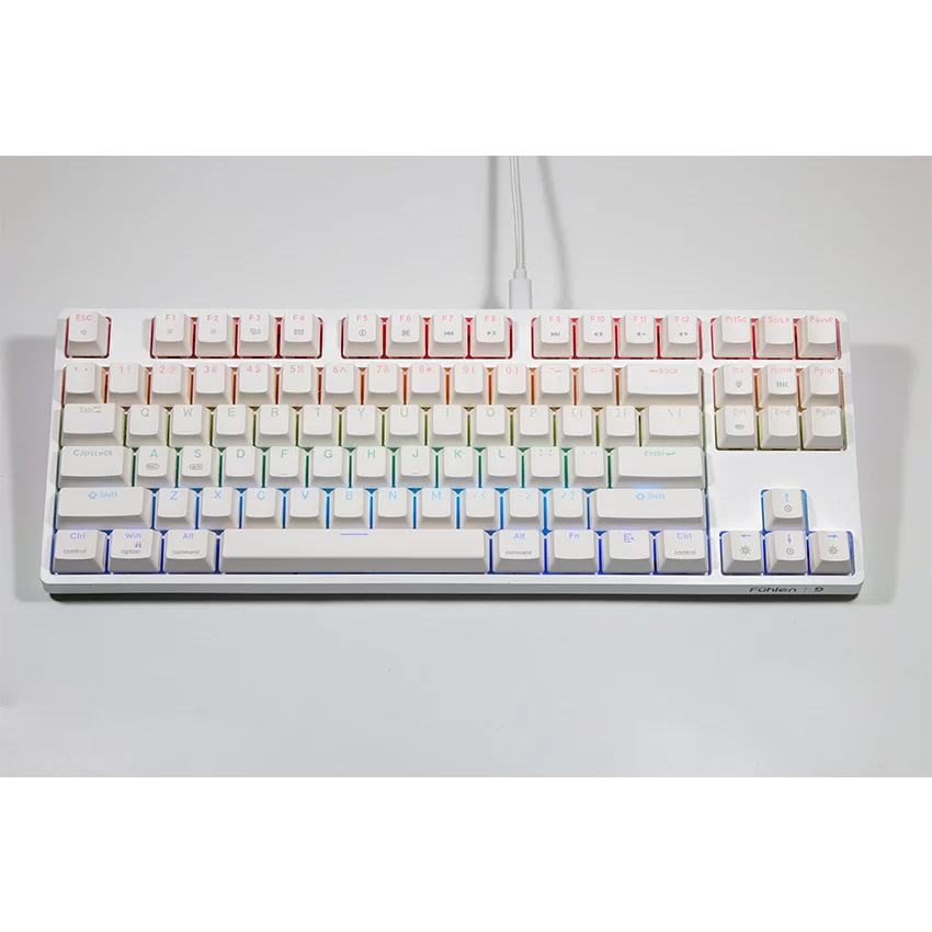 Hợp Thành Thịnh - Bàn phím cơ Fuhlen D87s RGB White Red switch
