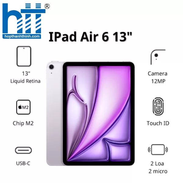 HỢP THÀNH THỊNH - Máy tính bảng Apple IPad Air 6 13inch Wifi (8GB/ 128Gb/ Purple/ MV2C3ZA/A)