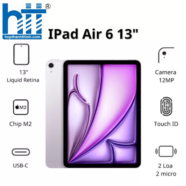 HỢP THÀNH THỊNH - Máy tính bảng Apple IPad Air 6 13inch Wifi (8GB/ 256GB/ Purple/ MV2H3ZA/A)