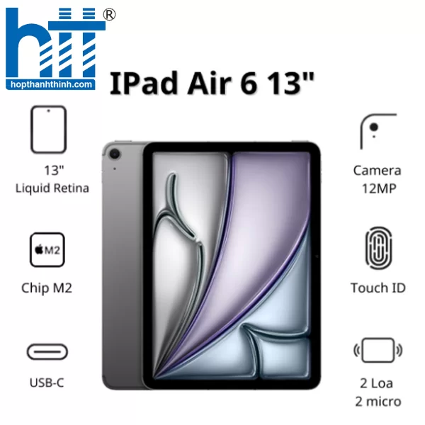 HỢP THÀNH THỊNH - Máy tính bảng Apple IPad Air 6 13inch Wifi (8GB/ 256GB/ Space Gray/ MV2D3ZA/A)