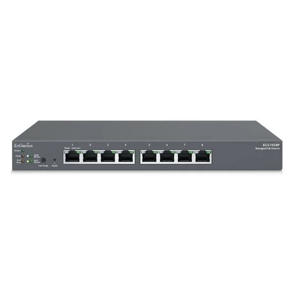 Switch EnGenius ECS1008P – PoE 8 port, quản lý Cloud