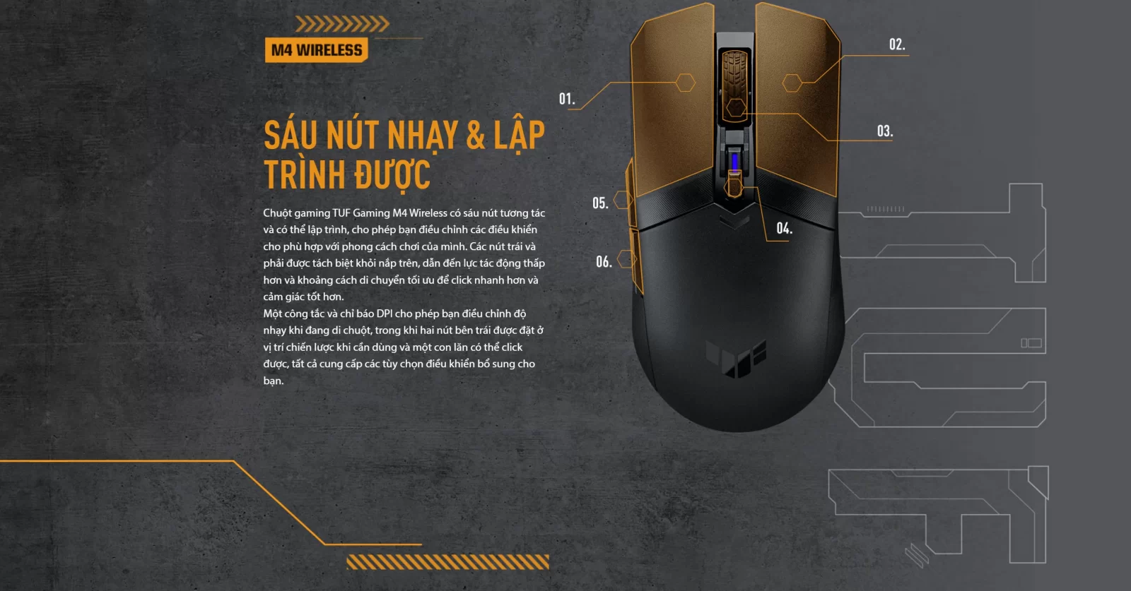 Chuột Gaming Asus TUF M4 Wireless -HTT