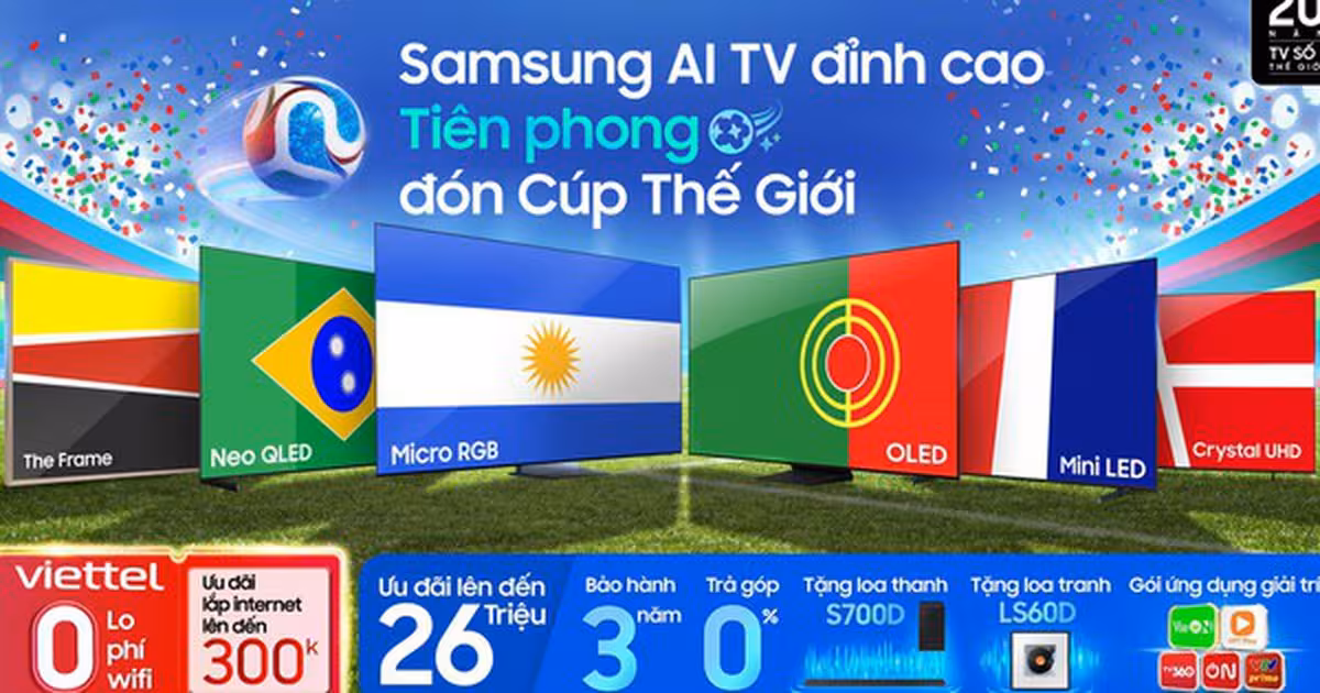 Trải nghiệm World Cup 2026 đỉnh cao với công nghệ AI TV từ Samsung