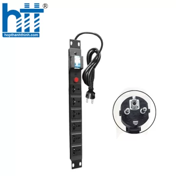 Thanh nguồn PDU Universal 6 Port - Phích cắm 2 Chấu
