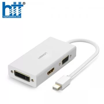 Ugreen 20417 Màu Trắng Bộ chuyển đổi Mini displayport sang HDMI + VGA + DVI nhựa ABS MD114 20020417