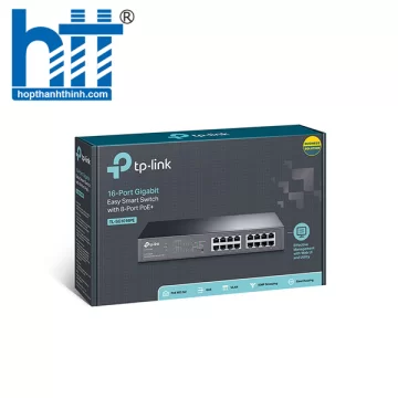 Switch TP-Link TL-SG1016PE (Gigabit (1000Mbps)/ 16 Cổng/ Smart Switch/ 8 cổng PoE/ Vỏ Thép)