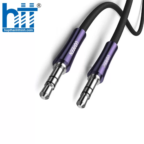 Ugreen 80850 1m 3.5mm Cáp âm thanh 3 cực M - M Vỏ đồng mạ bạc AV171 10080850