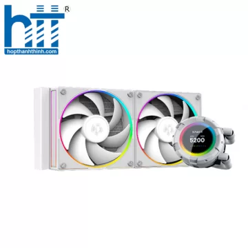 Tản nhiệt nước AIO ID-COOLING SPACE SL240 WHITE (Màn Hình LCD Hiển Thị Thông Số)