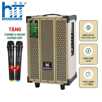 Loa Kéo Mini Nanomax T-10 Thùng Trắng Bass 25cm 200w