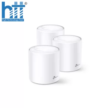 Bộ phát wifi 6 TP-Link Deco X60 3-Pack (Chuẩn AX/ AX3000Mbps/ 4 Ăng-ten ngầm/ Wifi Mesh/ Dưới 100 User)