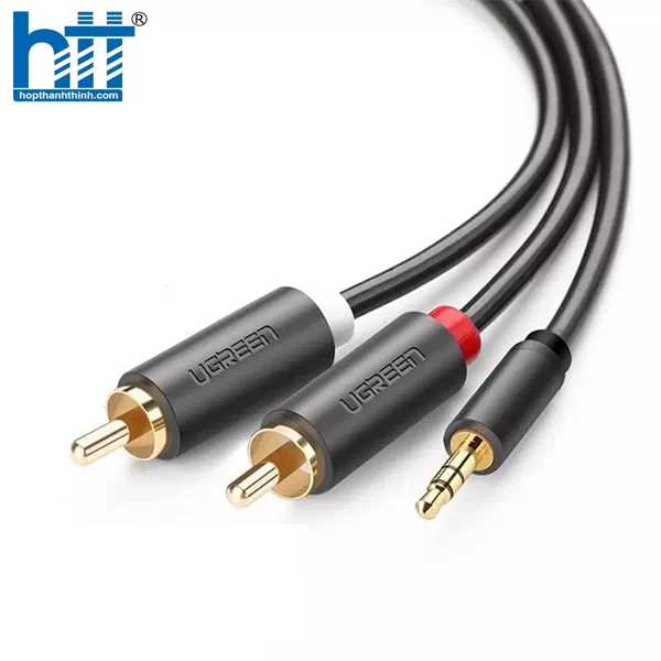 Cáp âm thanh 3.5mm ra 2 hoa sen 2Rca dài 0.5m Ugreen 40423