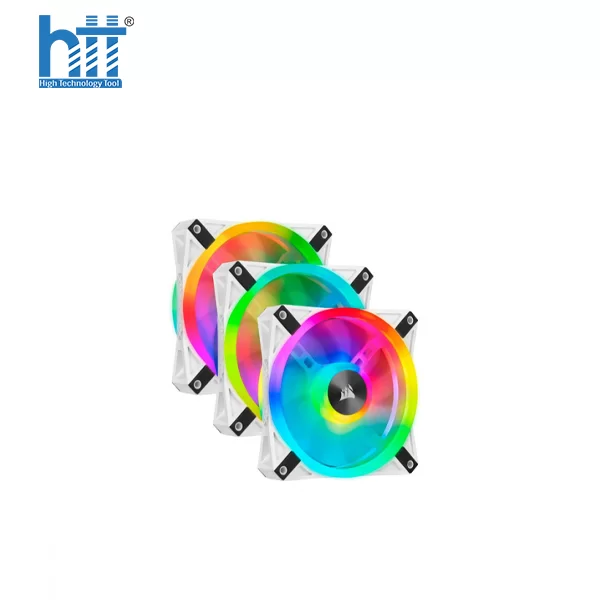 Fan Corsair iCUE QL120 RGB 120mm White — Triple Pack with Lighting Node CORE