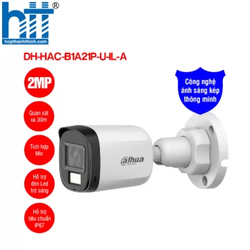 Camera HDCVI 2MP DAHUA DH-HAC-B1A21P-U-IL-A