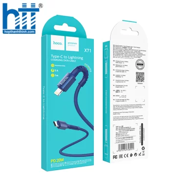 Cáp Sạc X71 Especial PD charging data cable for Lightning 1M, PD20W (Xanh)