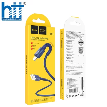 Cáp Sạc X71 Especial charging data cable for Lightning 1M, 2.4A (Xanh)