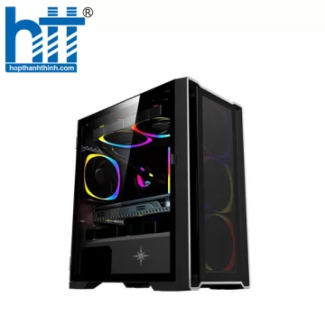 Vỏ case KENOO ESPORT M500 -3F - Màu Đen MATX (3 Fan RGB)