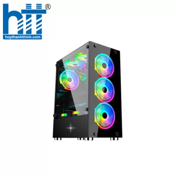 Vỏ case KENOO ESPORT K300 3F - Màu Đen ( 3 fan led RGB rainbow)