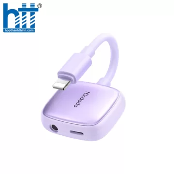 Đầu Chuyển Đổi Cổng Lightning sang Lightning và DC3.5 Mcdodo Lightning to Lightning and DC3.5 Digital Audio Cable Purple