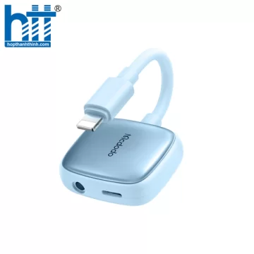 Đầu Chuyển Đổi Cổng Lightning sang Lightning và DC3.5 Mcdodo Lightning to Lightning and DC3.5 Digital Audio Cable Blue