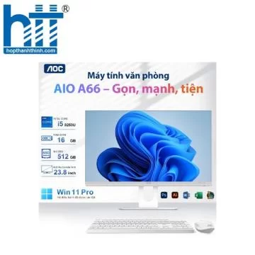 Máy tính AIO AOC (Intel i5-8250U/ 23.8inch HD LED/ 250 nits/ 16GB/ 512GB SSD/ WIFI 6+ Bluetooth 4.0/ Wired KB&Mouse/ WIN 11 Pro )