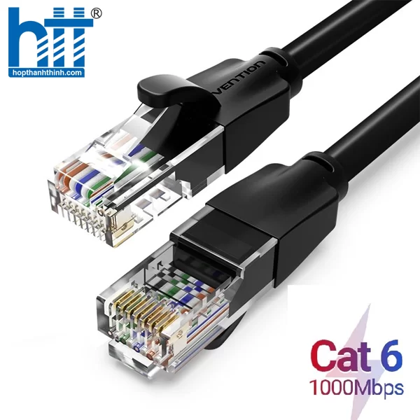 Cáp mạng CAT6 UTP đầu đúc dài 10m Vention Black