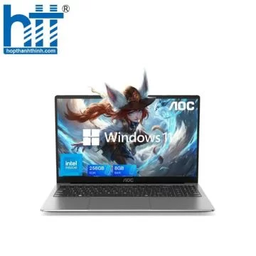 Laptop AOC N156P-P142 (Intel N5095/ 15.6inch FHD/ 250NITS/ 8G DDR4/ 256 SSD/ TPM/Keyboard Backlight/ Pringles/ WIFI 6 + BT 5.2/ 44WH/ 2 YW/ WIN 11 Pro)