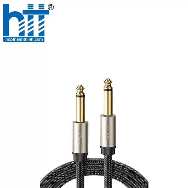 Ugreen 10636 1M màu xám cáp 6.5mm TS âm thanh Pro audio đầu mạ vàng 24k AV128 20010636