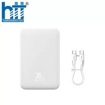 Pin sạc dự phòng OS-Baseus Magnetic Mini Wireless Fast Charge Power Bank 20000mAh 20W White