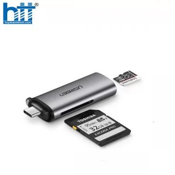 Đầu đọc thẻ nhớ USB type-C cho thẻ SD/TF chính hãng Ugreen 50704 cao cấp