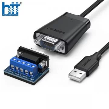 Cáp USB 2.0 to Com DB9 rs422+485 dài 1,5m Chipset FTDI Ugreen 60562 chính hãng